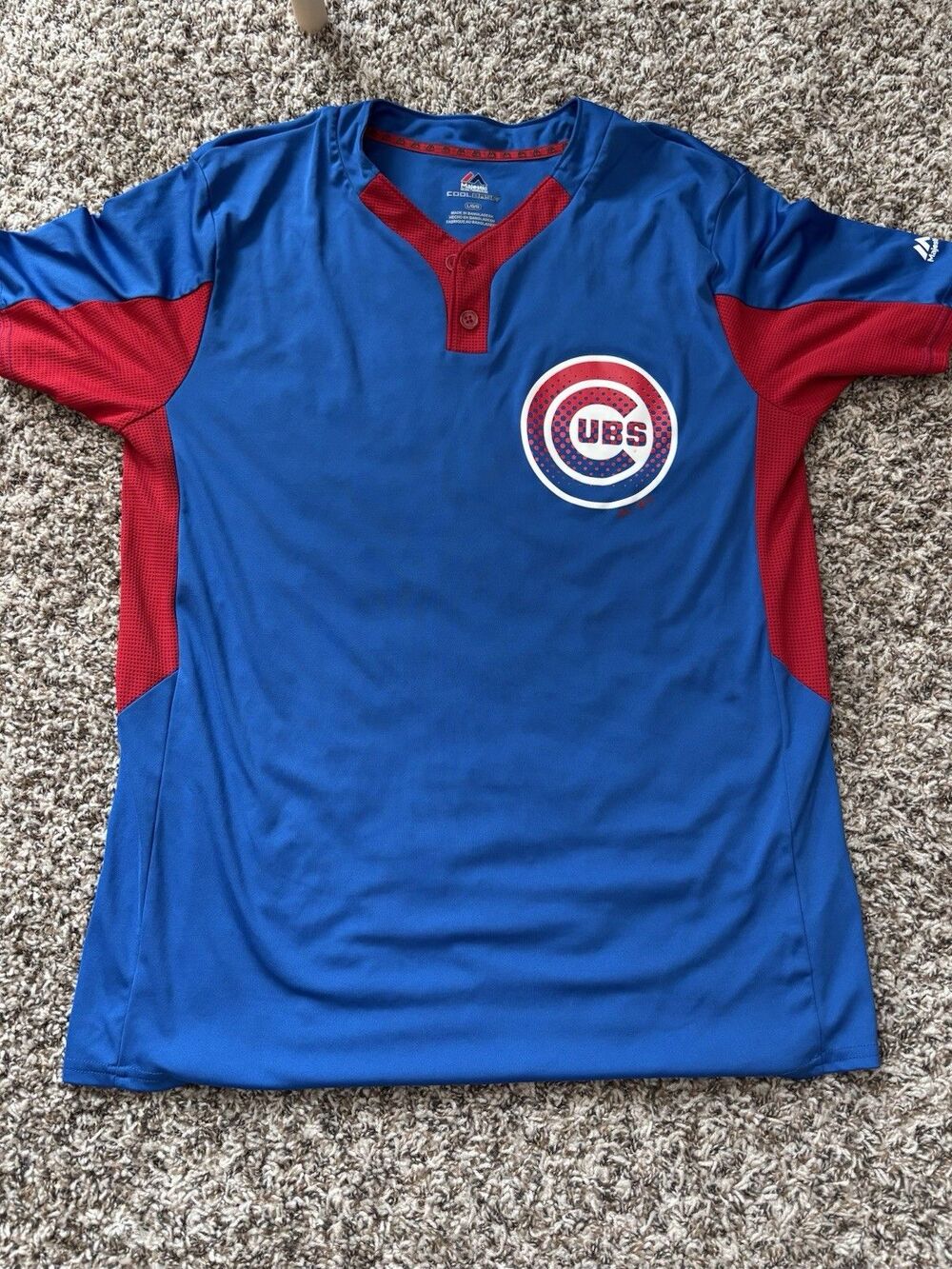 Majestic Cool Base Chicago Cubs MLB Mens Baseball Jersey Size L Blue